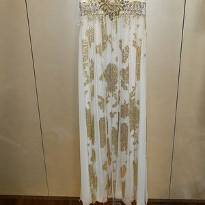 Beautiful white and gold dress made by Suewong